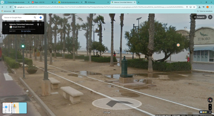 Carril bici encharcado, embarrado