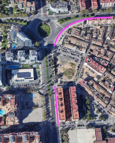 Alguns dels llargs trams sense arbres